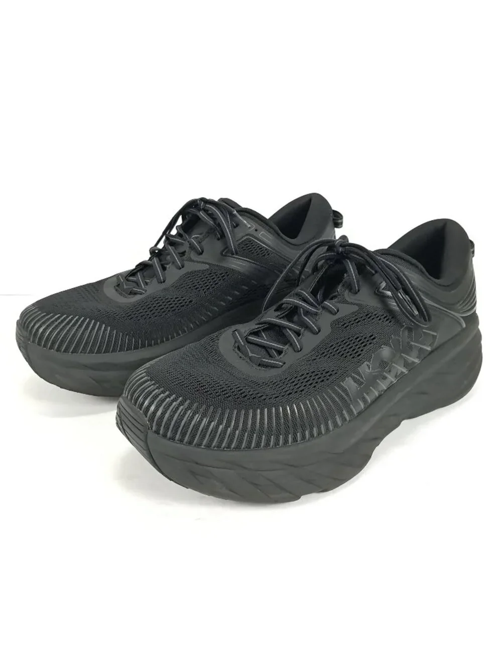 Hoka Bondi 7 Shoes Men 12 4E X-WIDE Black Athletic Cushion Sneakers 1117033 BBLC